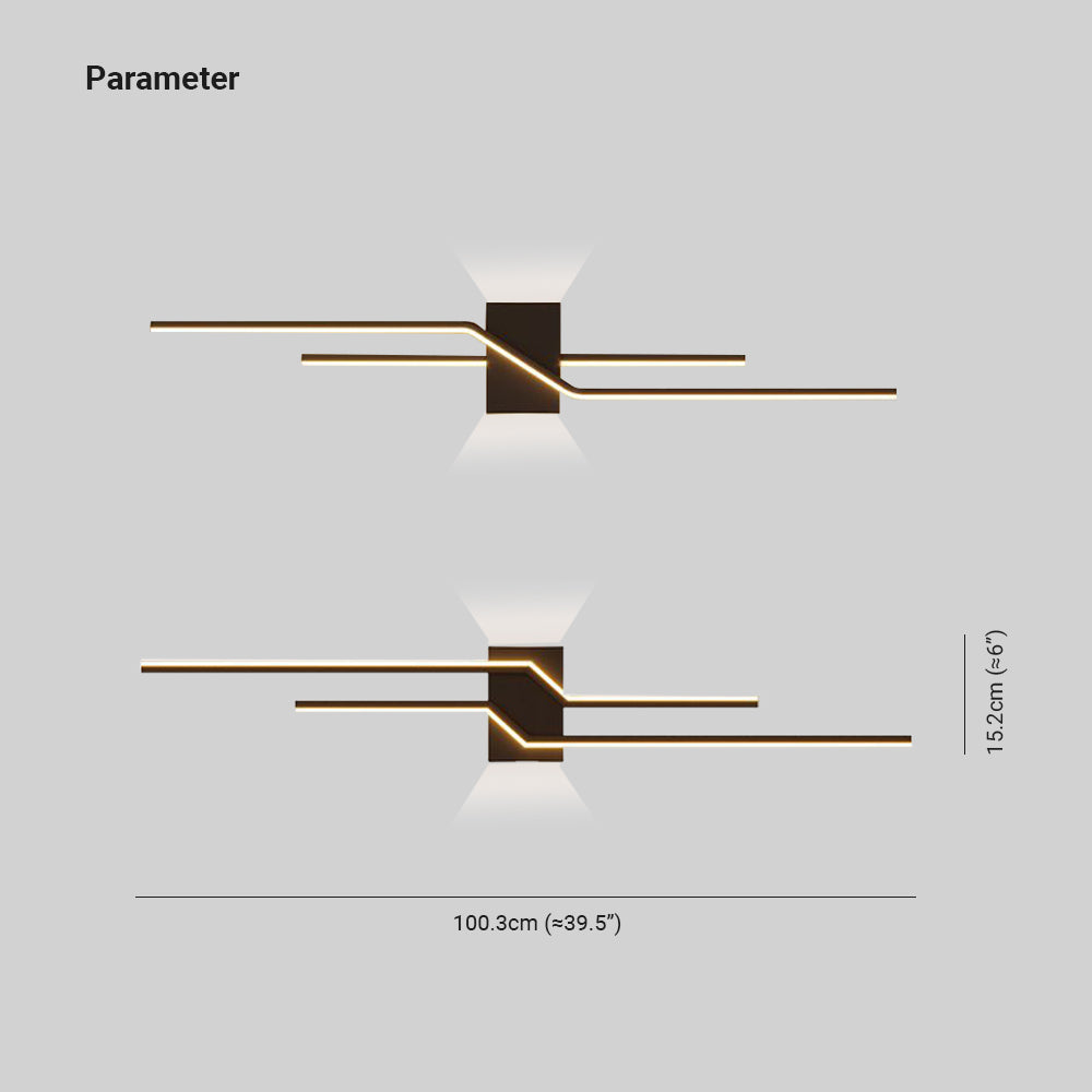 Arisha Modern Minimalist Linear Metal Vanity Wall Light