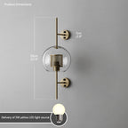 Industrial Hurricane Wall Sconce Brass Glass Vintage Indoor Bedroom Living Room Bar — Black Brass