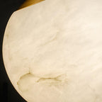 Conical Brass Alabaster Pendant Light Natural Stone Warm LED Dining Room Bedroom — Brass Hardware