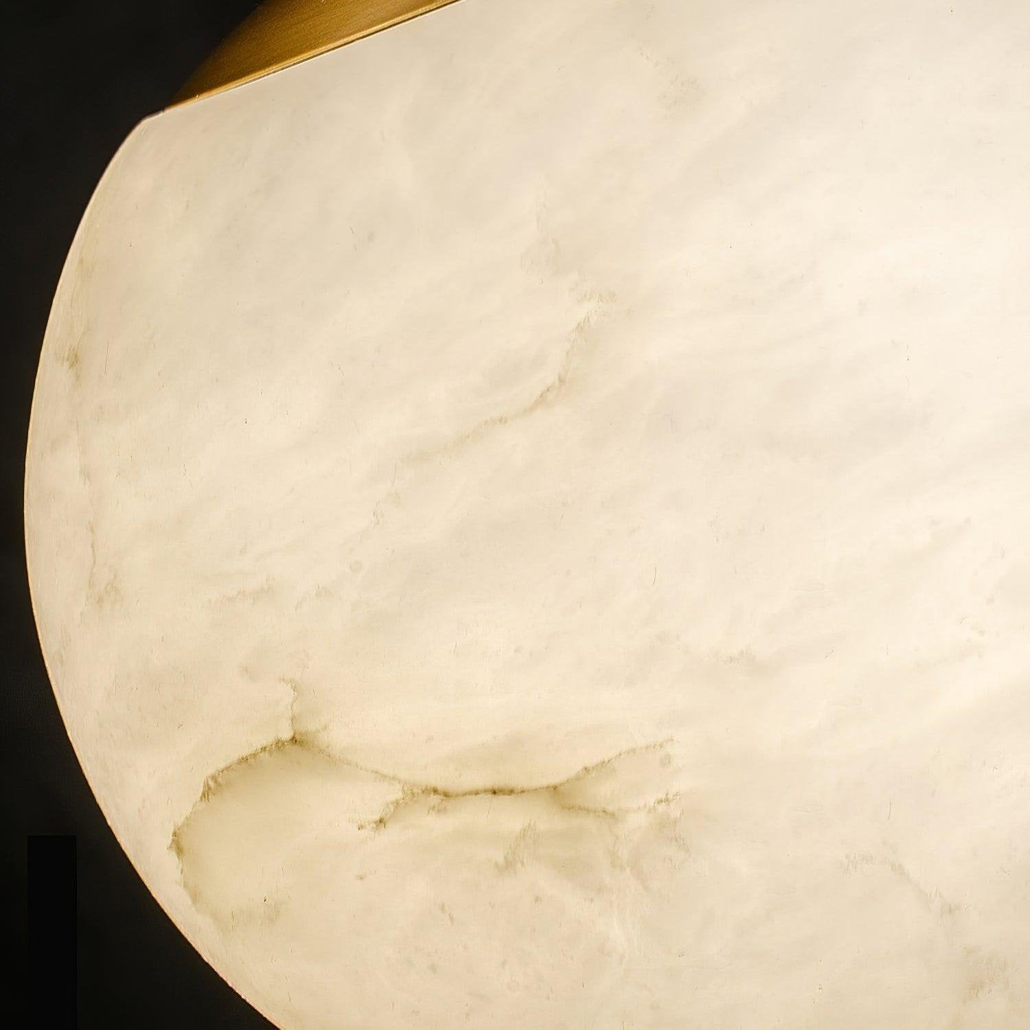 Conical Brass Alabaster Pendant Light Natural Stone Warm LED Dining Room Bedroom — Brass Hardware