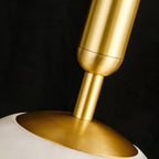 Conical Brass Alabaster Pendant Light Natural Stone Warm LED Dining Room Bedroom — Brass Hardware