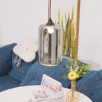 June Minimalist Bottle Glass Pendant Light Smoke Gray