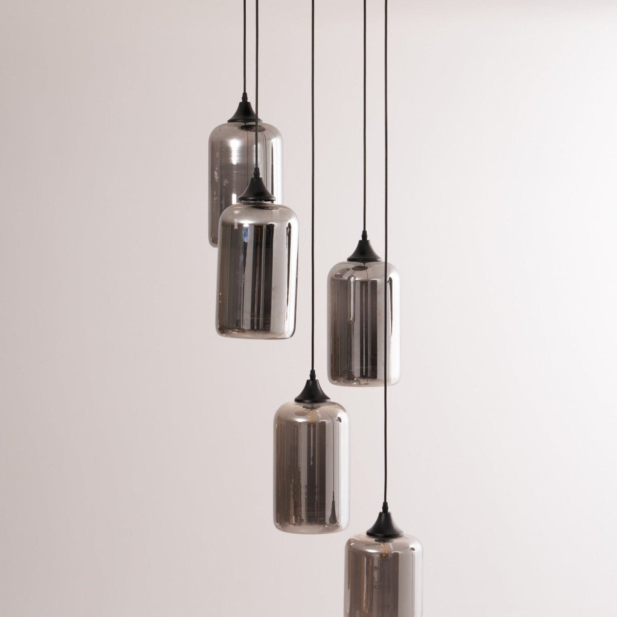 June Minimalist Bottle Glass Pendant Light Smoke Gray