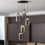 June Minimalist Bottle Glass Pendant Light Smoke Gray