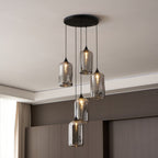 June Minimalist Bottle Glass Pendant Light Smoke Gray