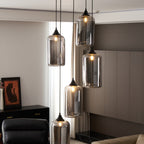 June Minimalist Bottle Glass Pendant Light Smoke Gray