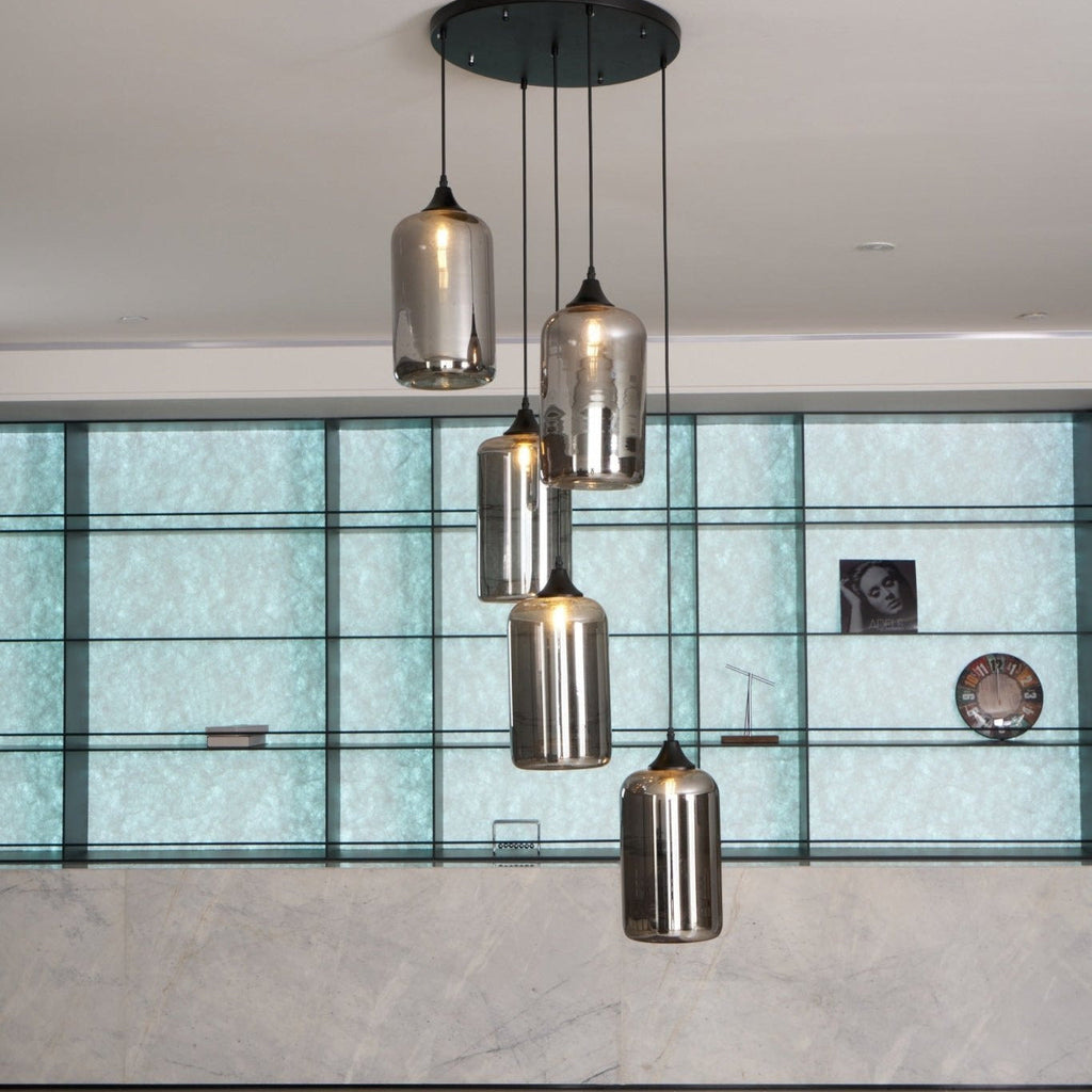 June Minimalist Bottle Glass Pendant Light Smoke Gray