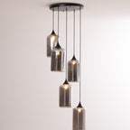 June Minimalist Bottle Glass Pendant Light Smoke Gray