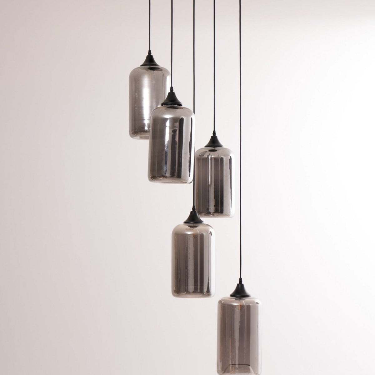 June Minimalist Bottle Glass Pendant Light Smoke Gray
