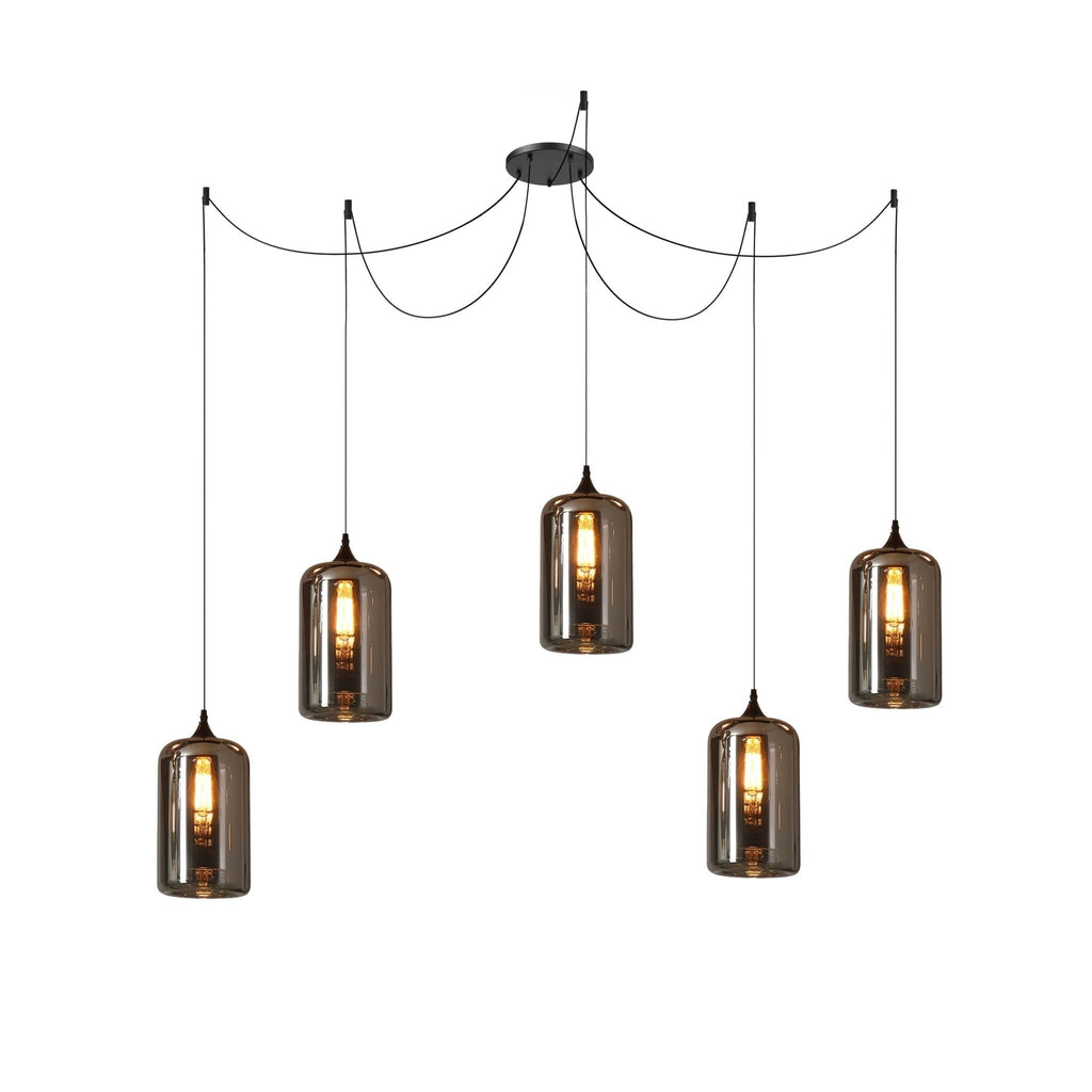 June Minimalist Bottle Glass Pendant Light Smoke Gray