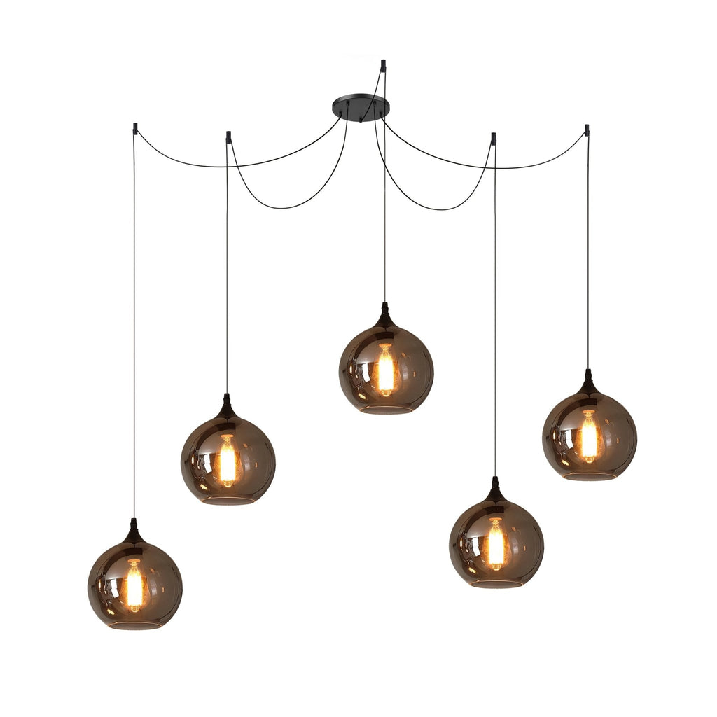 June Minimalist Bottle Glass Pendant Light Smoke Gray