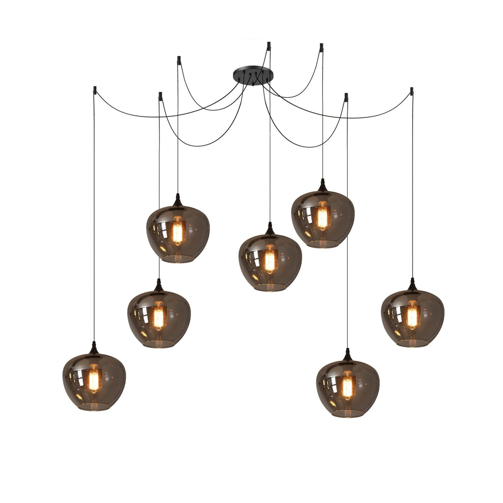 June Minimalist Bottle Glass Pendant Light Smoke Gray