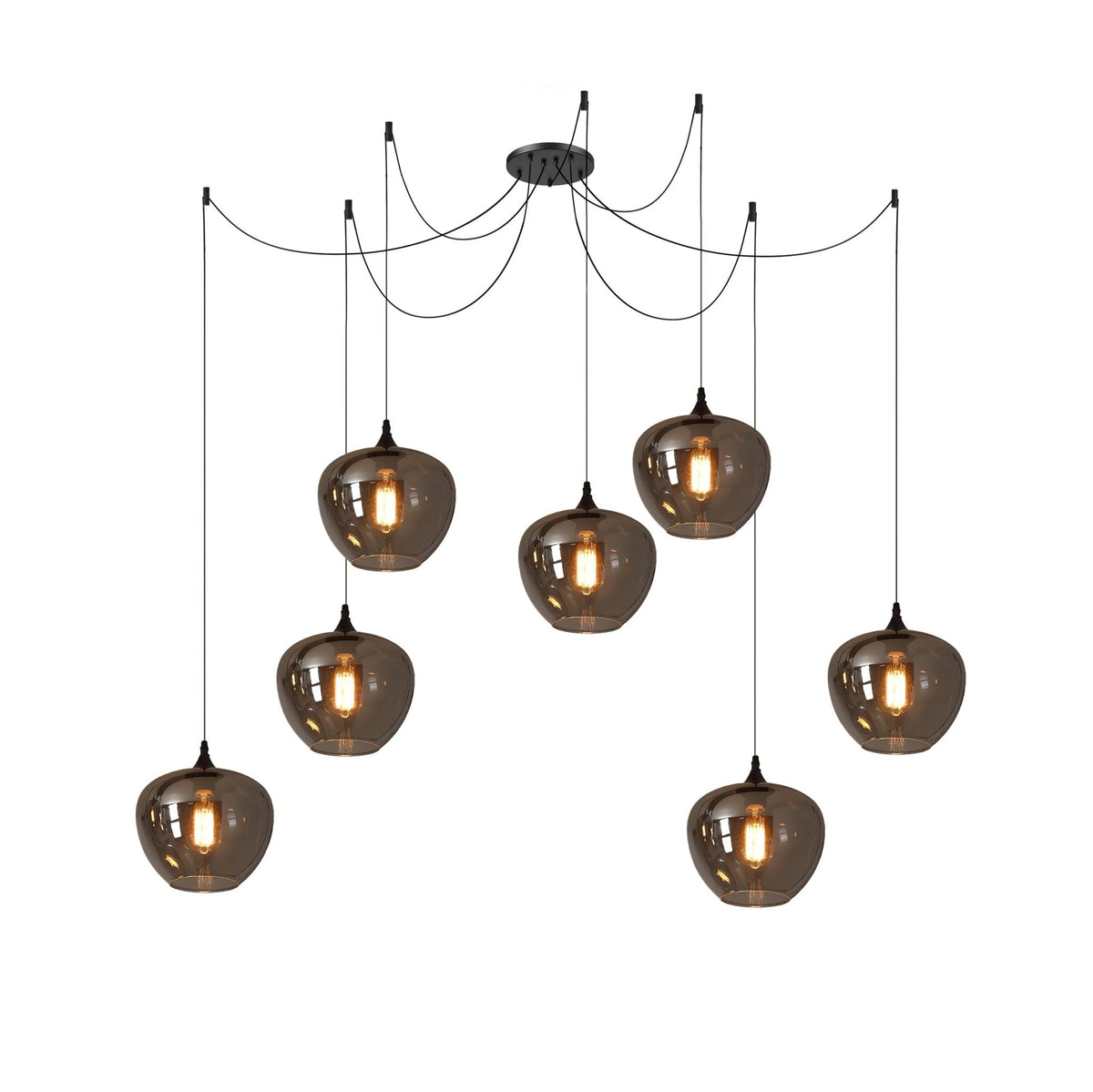 June Minimalist Bottle Glass Pendant Light Smoke Gray