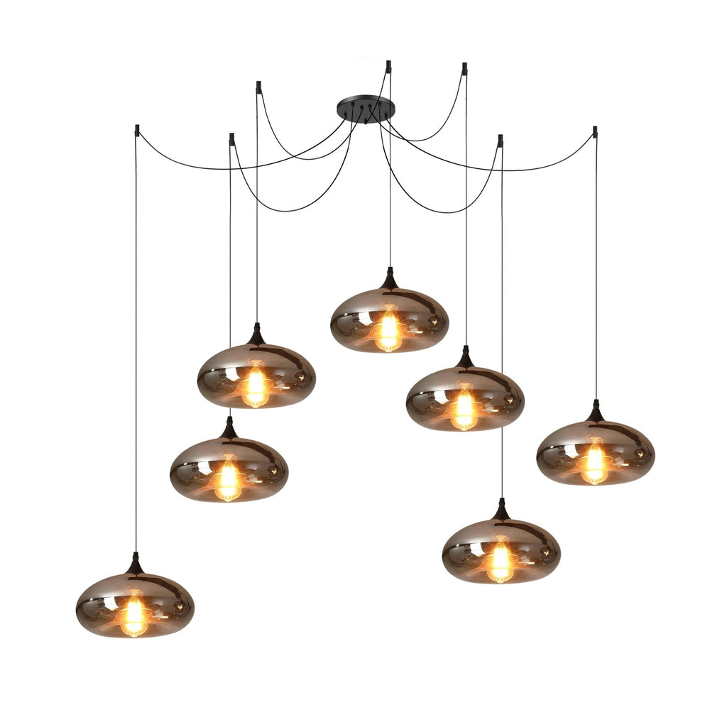 June Minimalist Bottle Glass Pendant Light Smoke Gray