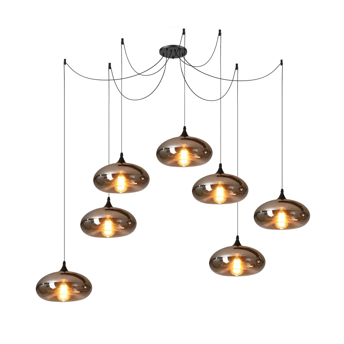 June Minimalist Bottle Glass Pendant Light Smoke Gray