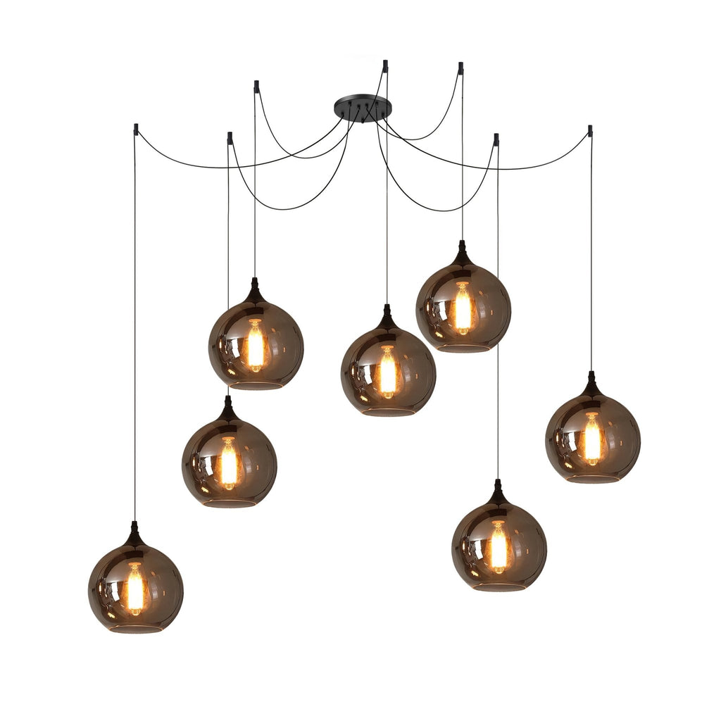 June Minimalist Bottle Glass Pendant Light Smoke Gray