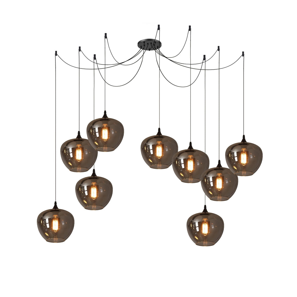 June Minimalist Bottle Glass Pendant Light Smoke Gray
