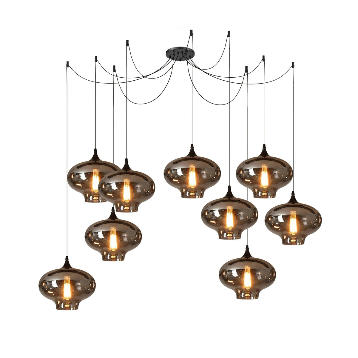 June Minimalist Bottle Glass Pendant Light Smoke Gray