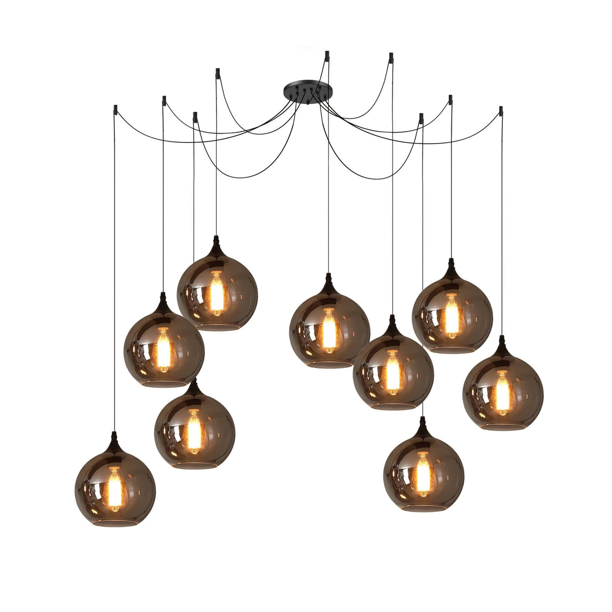 June Minimalist Bottle Glass Pendant Light Smoke Gray