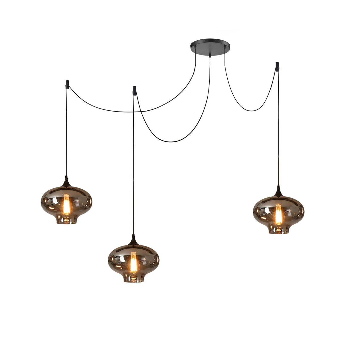 June Minimalist Bottle Glass Pendant Light Smoke Gray