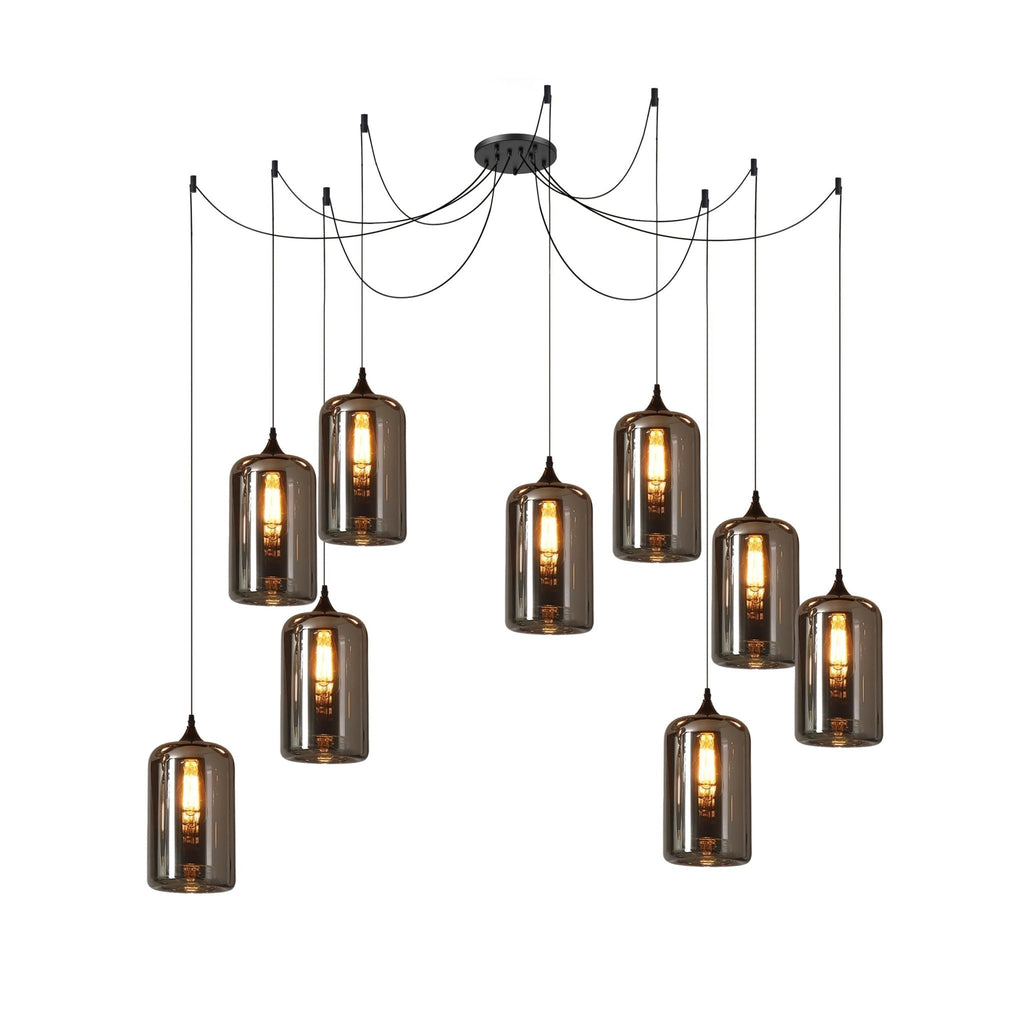 June Minimalist Bottle Glass Pendant Light Smoke Gray