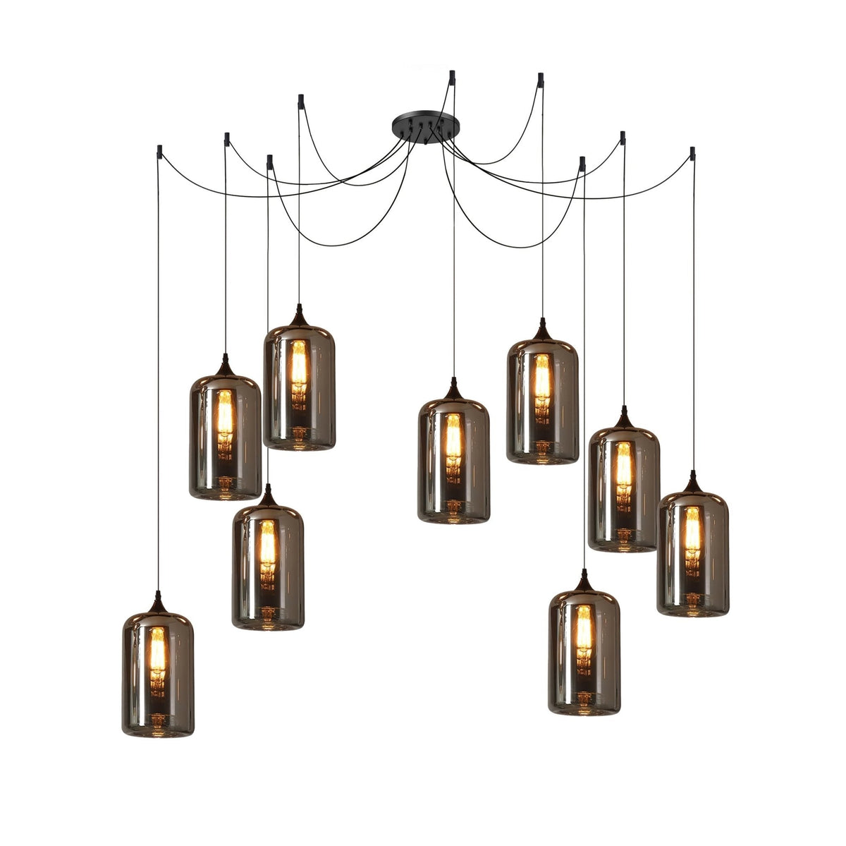 June Minimalist Bottle Glass Pendant Light Smoke Gray