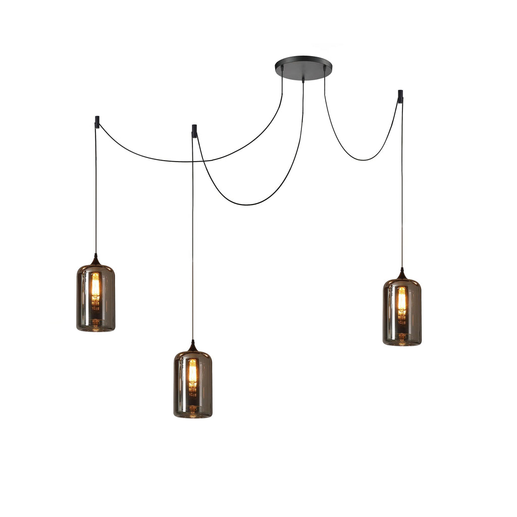 June Minimalist Bottle Glass Pendant Light Smoke Gray