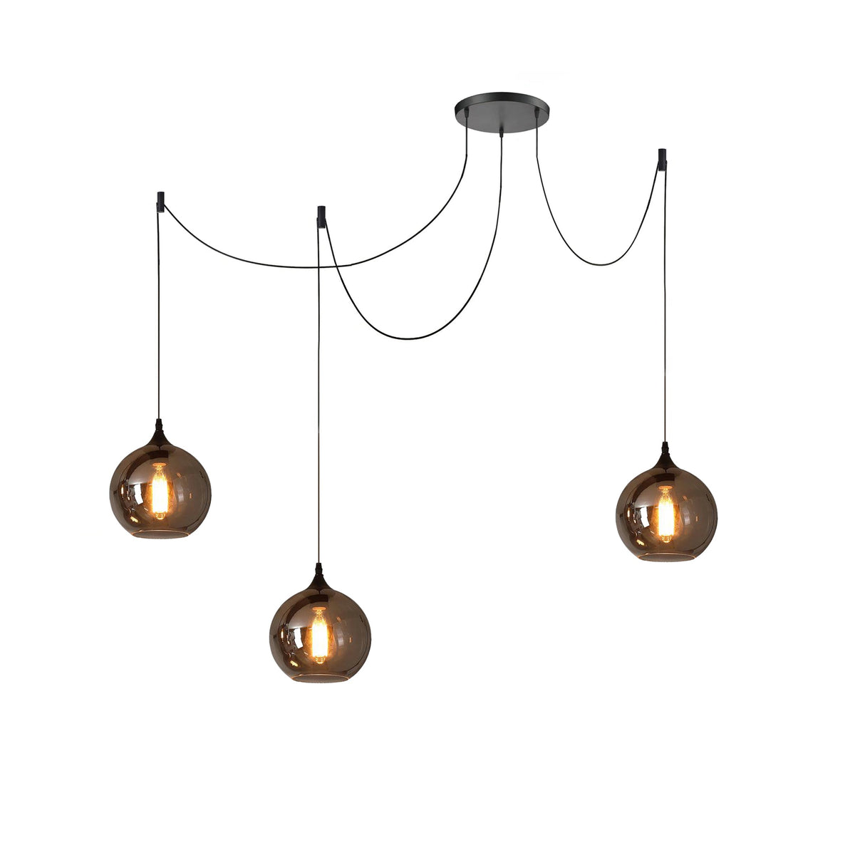 June Minimalist Bottle Glass Pendant Light Smoke Gray
