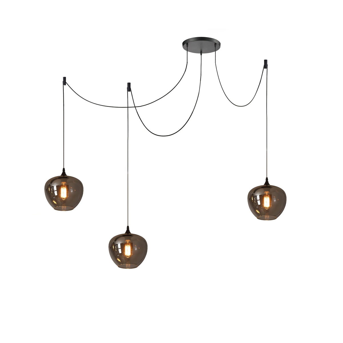 June Minimalist Bottle Glass Pendant Light Smoke Gray
