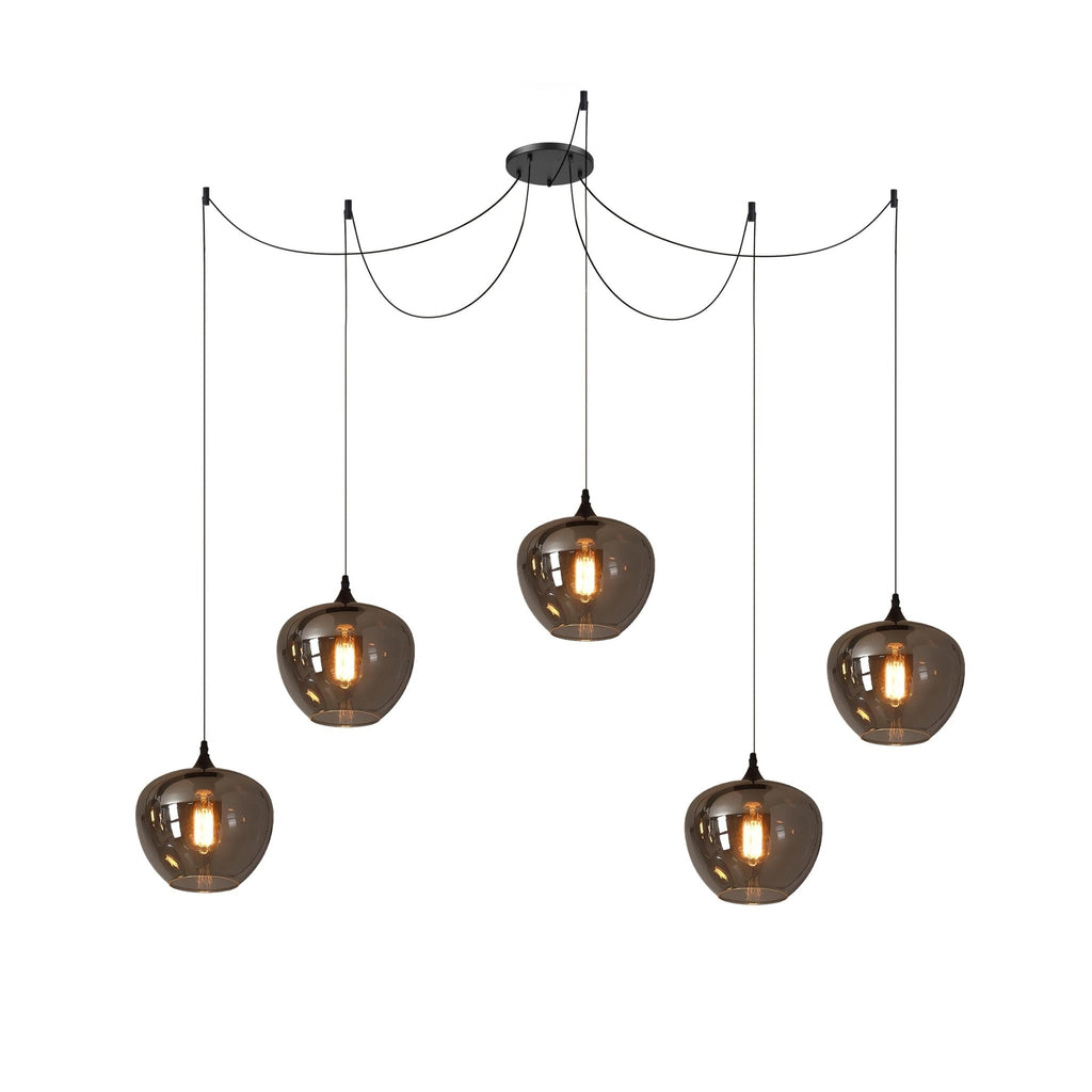 June Minimalist Bottle Glass Pendant Light Smoke Gray