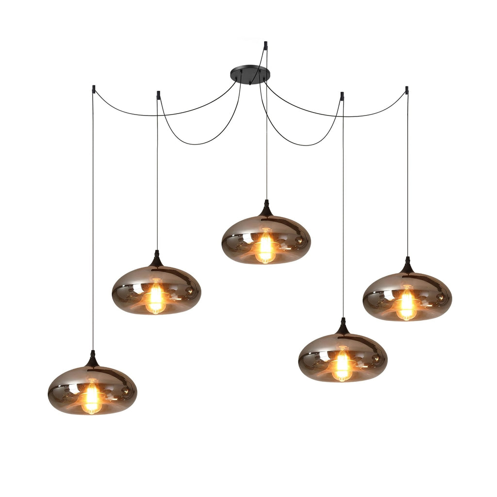 June Minimalist Bottle Glass Pendant Light Smoke Gray