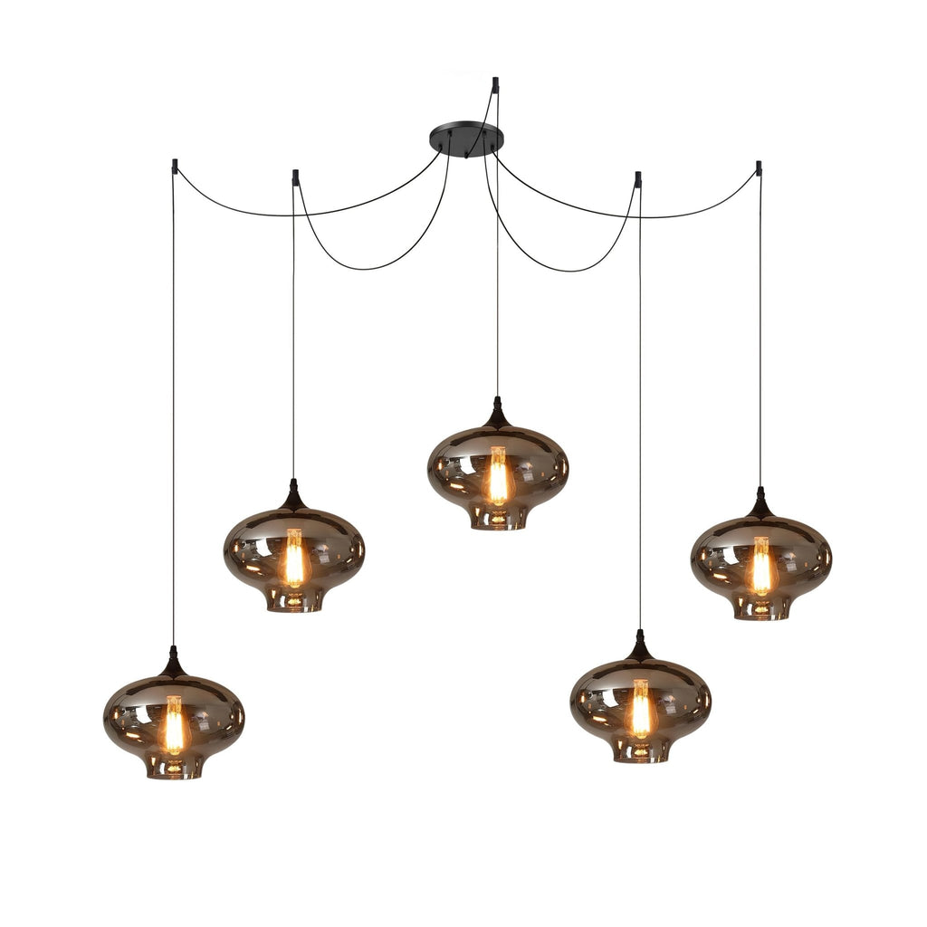 June Minimalist Bottle Glass Pendant Light Smoke Gray