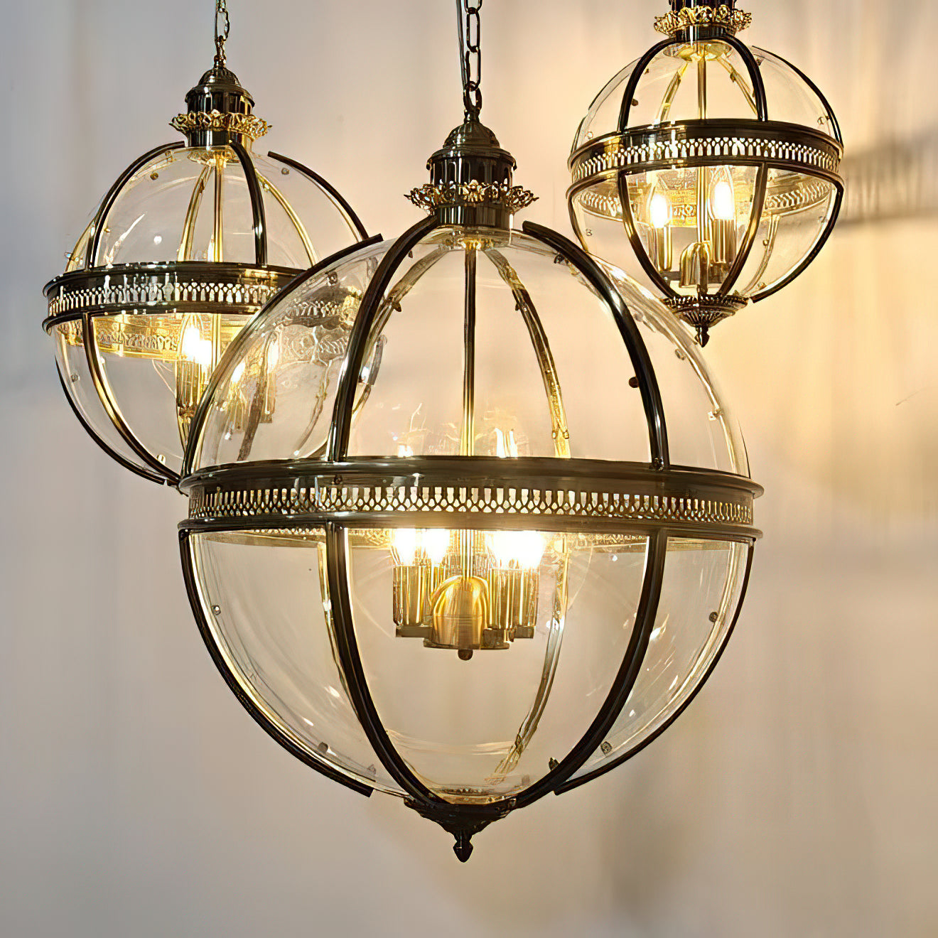 Braeden Sculptural Pendant Light Natural Stone LED Warm White Dining Room Bedroom — Brass Hardware