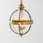 Braeden Sculptural Pendant Light Natural Stone LED Warm White Dining Room Bedroom — Brass Hardware