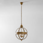 Braeden Sculptural Pendant Light Natural Stone LED Warm White Dining Room Bedroom — Brass Hardware