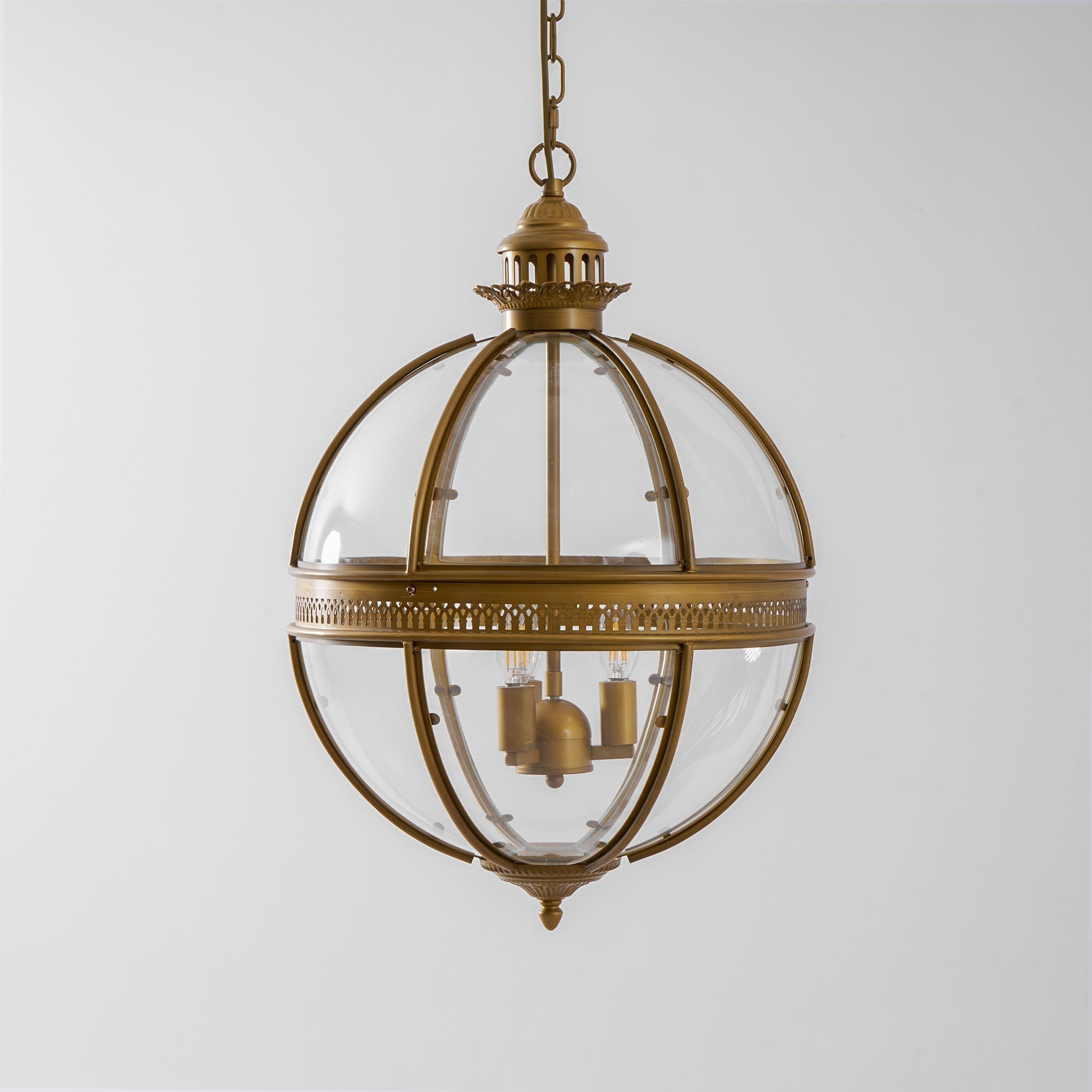 Braeden Sculptural Pendant Light Natural Stone LED Warm White Dining Room Bedroom — Brass Hardware