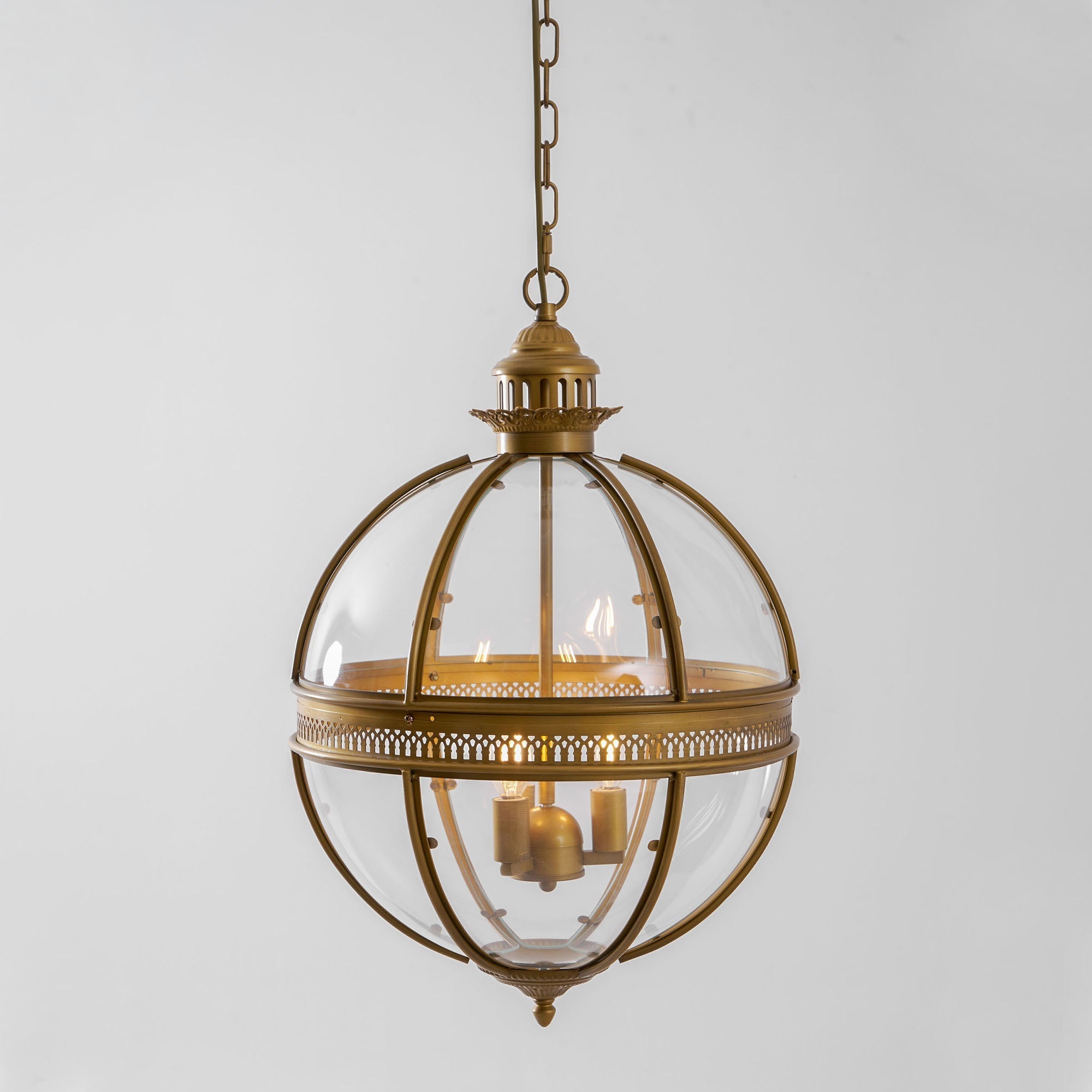 Braeden Sculptural Pendant Light Natural Stone LED Warm White Dining Room Bedroom — Brass Hardware