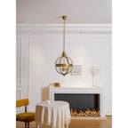 Braeden Sculptural Pendant Light Natural Stone LED Warm White Dining Room Bedroom — Brass Hardware