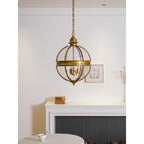 Braeden Sculptural Pendant Light Natural Stone LED Warm White Dining Room Bedroom — Brass Hardware