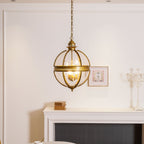 Braeden Sculptural Pendant Light Natural Stone LED Warm White Dining Room Bedroom — Brass Hardware