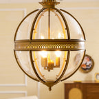 Braeden Sculptural Pendant Light Natural Stone LED Warm White Dining Room Bedroom — Brass Hardware