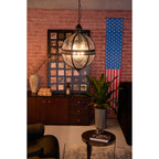 Braeden Sculptural Pendant Light Natural Stone LED Warm White Dining Room Bedroom — Brass Hardware