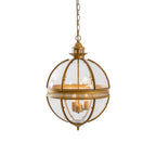 Braeden Sculptural Pendant Light Natural Stone LED Warm White Dining Room Bedroom — Brass Hardware