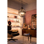 Braeden Sculptural Pendant Light Natural Stone LED Warm White Dining Room Bedroom — Brass Hardware