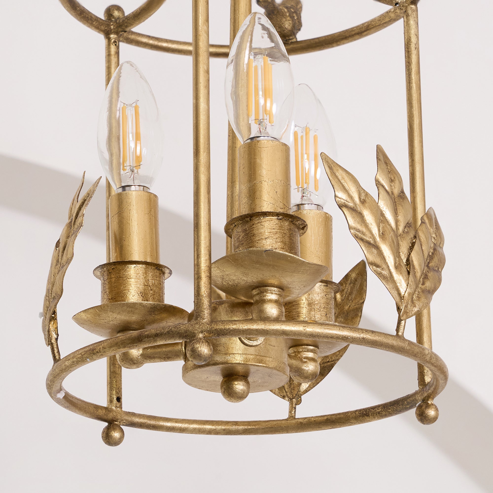 Brighton Lantern Pendant Lamp Geometric Metal Frame Glass LED Warm White Kitchen Dining — Brass Black
