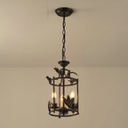 Brighton Lantern Pendant Lamp Geometric Metal Frame Glass LED Warm White Kitchen Dining — Brass Black