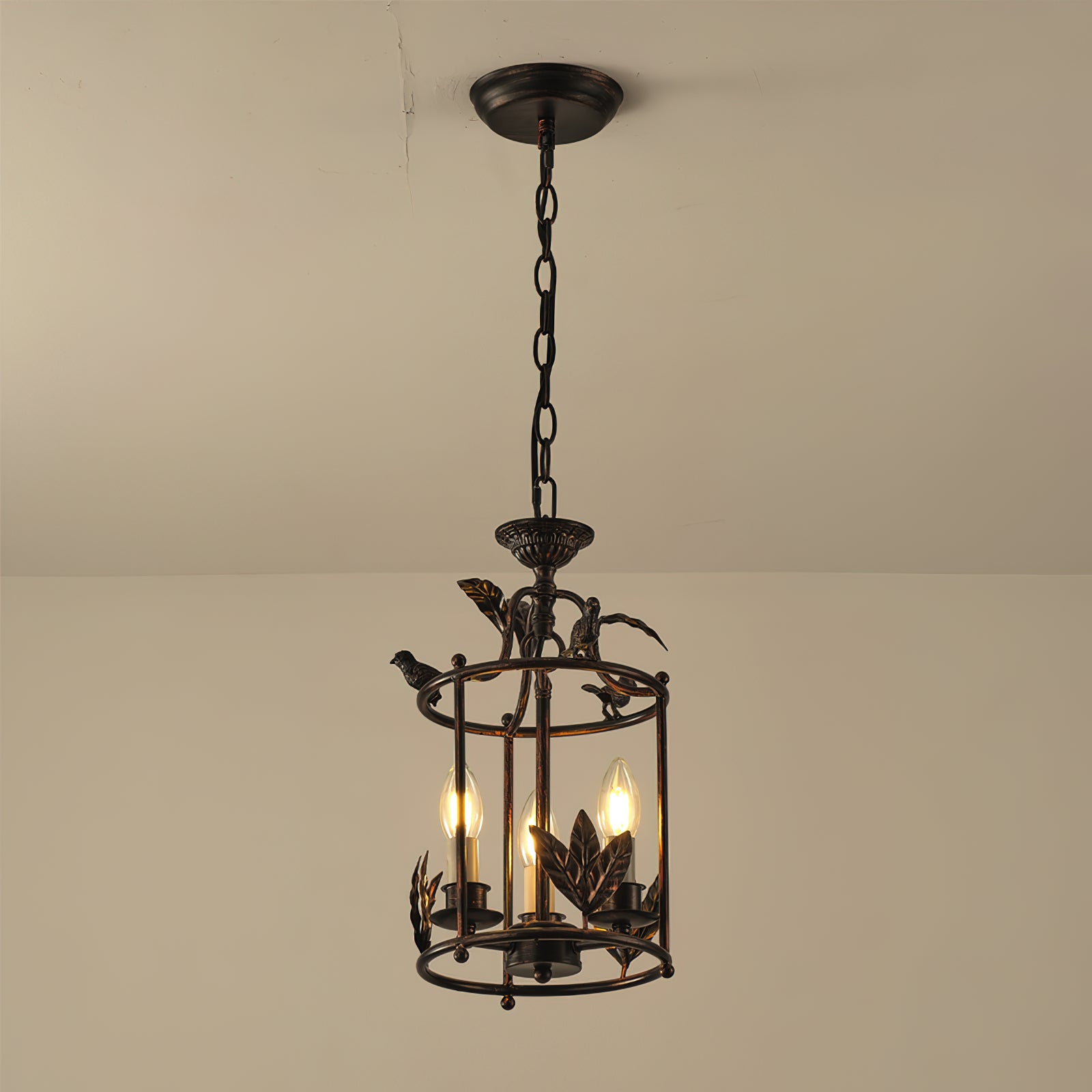 Brighton Lantern Pendant Lamp Geometric Metal Frame Glass LED Warm White Kitchen Dining — Brass Black