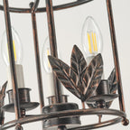 Brighton Lantern Pendant Lamp Geometric Metal Frame Glass LED Warm White Kitchen Dining — Brass Black