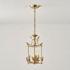 Brighton Lantern Pendant Lamp Geometric Metal Frame Glass LED Warm White Kitchen Dining — Brass Black