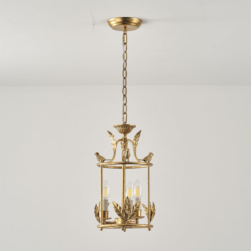 Brighton Lantern Pendant Lamp Geometric Metal Frame Glass LED Warm White Kitchen Dining — Brass Black